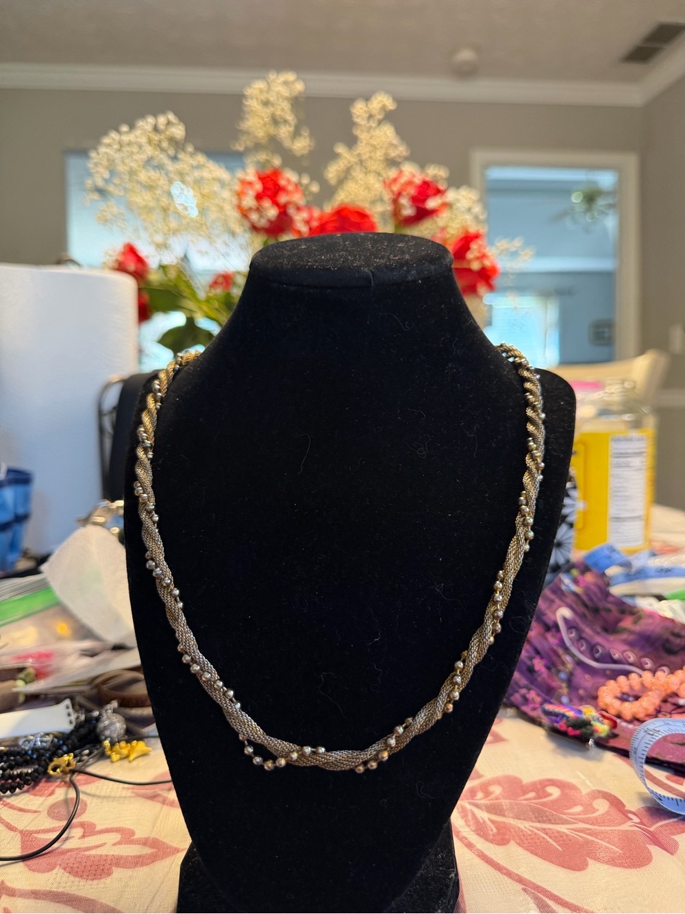 Gold-Tone Twisted Bead Necklace - Women Jewelry